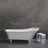 ALFI Brand AB9960 67" White Matte Clawfoot Solid Surface Resin Bathtub