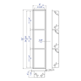 ALFI ABN0836-BSS 8 x 36 Brushed Stainless Steel Vertical Triple Shelf Bath Shower Niche