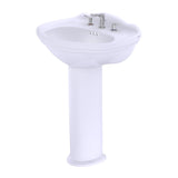 TOTO LPT754.8#01 Whitney Oval Pedestal Bathroom Sink for 8" Center Faucets, Cotton White