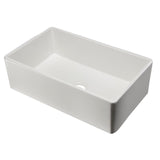 ALFI Brand AB533-W 33" White Smooth Apron Single Bowl Fireclay Farm Sink