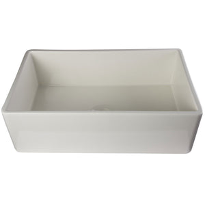 ALFI Brand AB533-B 33" Biscuit Smooth Apron Single Bowl Fireclay Farm Sink