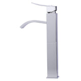 ALFI Brand AB1158-PC Polished Chrome Square Body Curved Spout Bathroom Faucet