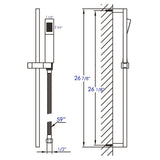 ALFI AB7606-BN Brushed Nickel Sliding Rail Hand Held Shower Head Set with Hose