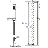 ALFI Brand AB7606-BM Black Matte Square Sliding Rail Hand Shower Set