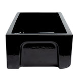 ALFI Brand AB3318HS-BG Black Gloss 33" x 18" Reversible Fireclay Farm Sink