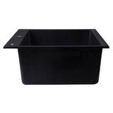 ALFI AB3020DI-BLA Black 30" Drop-In Single Bowl Granite Composite Kitchen Sink