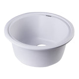 ALFI AB1717DI-W White 17" Drop-In Round Granite Composite Kitchen Prep Sink