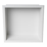 ALFI Brand 12" x 12" White Matte Stainless Steel Square Single Shelf Bath Shower Niche