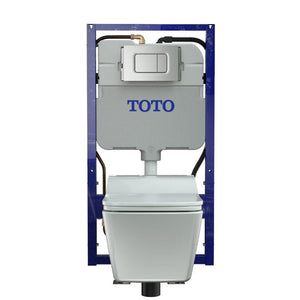 TOTO CWT4494549CMFGA#MS Washlet+ SP Wall-Hung Square Toilet with Bidet Seat and DuoFit In-Wall Tank System