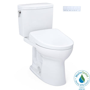 TOTO WASHLET+ Drake II 1G Two-Piece Elongated 1.0 GPF Toilet with Auto Flush WASHLET+ S7A Contemporary Bidet Seat, Cotton White - MW4544736CUFGA#01