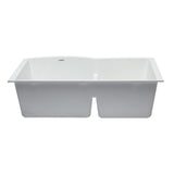 ALFI AB3320UM-W White 33" Double Bowl Undermount Granite Composite Kitchen Sink