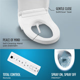 TOTO MW7763084CEFG.10#01 Drake Washlet+ Two-Piece 1.28 GPF Toilet with C5 Bidet Seat, 10" Rough-In, Cotton White