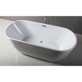 ALFI Brand AB8839 67 inch White Oval Acrylic Free Standing Soaking Bathtub