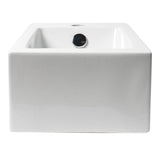 ALFI Brand ABC116 White Modern 20" Small Rectangular Wall Mounted Ceramic Sink with Faucet Hole