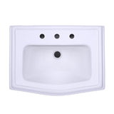 TOTO LPT780.8#01 Clayton Rectangular Pedestal Bathroom Sink for 8" Center Faucets, Cotton White