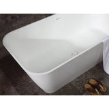 ALFI AB9952 67" White Rectangular Solid Surface Smooth Resin Soaking Bathtub