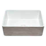 ALFI ABTI3020SB Titanium/Fluted 30" Reversible Fireclay Farmhouse Kitchen Sink