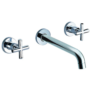 ALFI Brand AB1035-PC Polished Chrome 8" Widespread Wall-Mounted Cross Handle Faucet