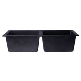 ALFI AB3420UM-BLA Black 34" Undermount Double Bowl Granite Composite Sink