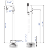 ALFI Brand AB2475-BN Brushed Nickel Single Hole Floor Mounted Tub Filler