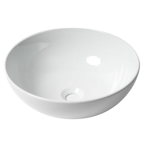 ALFI Brand ABC905 White Modern 15" Round Vessel Bowl Above-Mount Ceramic Sink