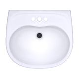 TOTO LHT241.4G#01 Supreme Oval Wall-Mount Bathroom Sink with Shroud for 4" Center Faucets, Cotton White