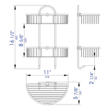 ALFI AB9534 Polished Chrome Wall Mounted Double Basket Shower Shelf Accessory