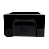 ALFI AB2418HS-BG 24" Black Gloss Reversible Smooth / Fluted Fireclay Farm Sink