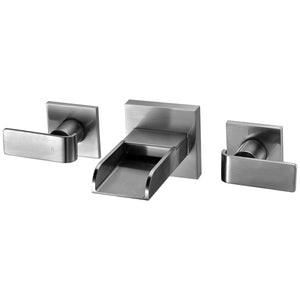 ALFI AB1796-BN Brushed Nickel Widespread Wall Mounted Modern Waterfall Faucet