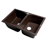 ALFI Brand AB3220DI-C Chocolate 32" Drop-In 2x Bowl Granite Comp Kitchen Sink