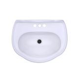 TOTO LPT754.4#01 Whitney Oval Pedestal Bathroom Sink for 4" Center Faucets, Cotton White