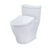 TOTO MW6264736CEFG#01 WASHLET+ Aimes One-Piece Toilet and WASHLET S7A Bidet Seat, Cotton White