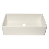 ALFI Brand AB536-W White 36" Smooth Apron Single Bowl Fireclay Farm Sink