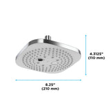 TOTO TBW02004U4#CP G Series 1.75 GPM Multifunction 8.5" Square Showerhead in Polished Chrome