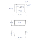 ALFI Brand AB2418UD 24" White Undermount / Drop-in Fireclay Kitchen Sink