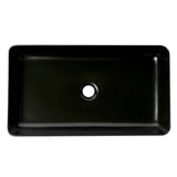 ALFI Brand ABC902-BM Black Matte 24" Modern Rectangular Above-Mount Ceramic Sink