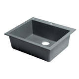 ALFI Brand AB2420DI-T Titanium 24" Drop-In Granite Composite Kitchen Sink