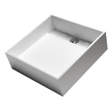 ALFI Brand ABRS14S 14" Square White Matte Solid Surface Resin Sink