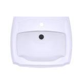 TOTO LPT972#01 Guinevere 24-3/8" x 19-7/8" Pedestal Bathroom Sink for Single Hole Faucets, Cotton White