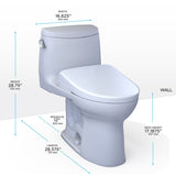 TOTO MW6044726CEFG#01 WASHLET+ UltraMax II One-Piece Toilet and WASHLET+ S7 Bidet Seat, Cotton White