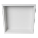 ALFI Brand 16" x 16" White Matte Stainless Steel Square Single Shelf Bath Shower Niche