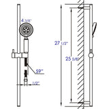 ALFI AB7938-BN Brushed Nickel Sliding Rail Hand Held Shower Head Set with Hose