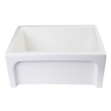 ALFI AB2418ARCH-B 24" Biscuit Arched Apron Wall Fireclay Single Bowl Farm Sink