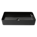 ALFI Brand ABC902-BM Black Matte 24" Modern Rectangular Above-Mount Ceramic Sink