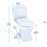 TOTO MS494234CEMFG#01 Connelly Two-Piece Dual Flush Toilet, WASHLET+ Ready, Cotton White