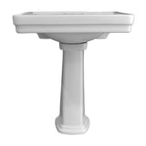 TOTO LPT530.4N#01 Promenade Rectangular Pedestal Bathroom Sink for 4" Center Faucets, Cotton White