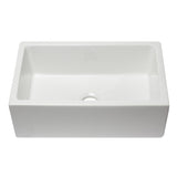 ALFI AB3018HS-W 30 inch White Smooth / Fluted Single Bowl Fireclay Farm Sink