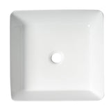 ALFI Brand ABC903-W White 16" Modern Square Above-Mount Ceramic Sink