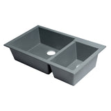 ALFI Brand AB3319UM-T Titanium 34" 2x Bowl Undermount Granite Comp Kitchen Sink