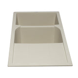 ALFI AB4620DI-B Biscuit 46" Double Bowl Granite Composite Sink with Drainboard